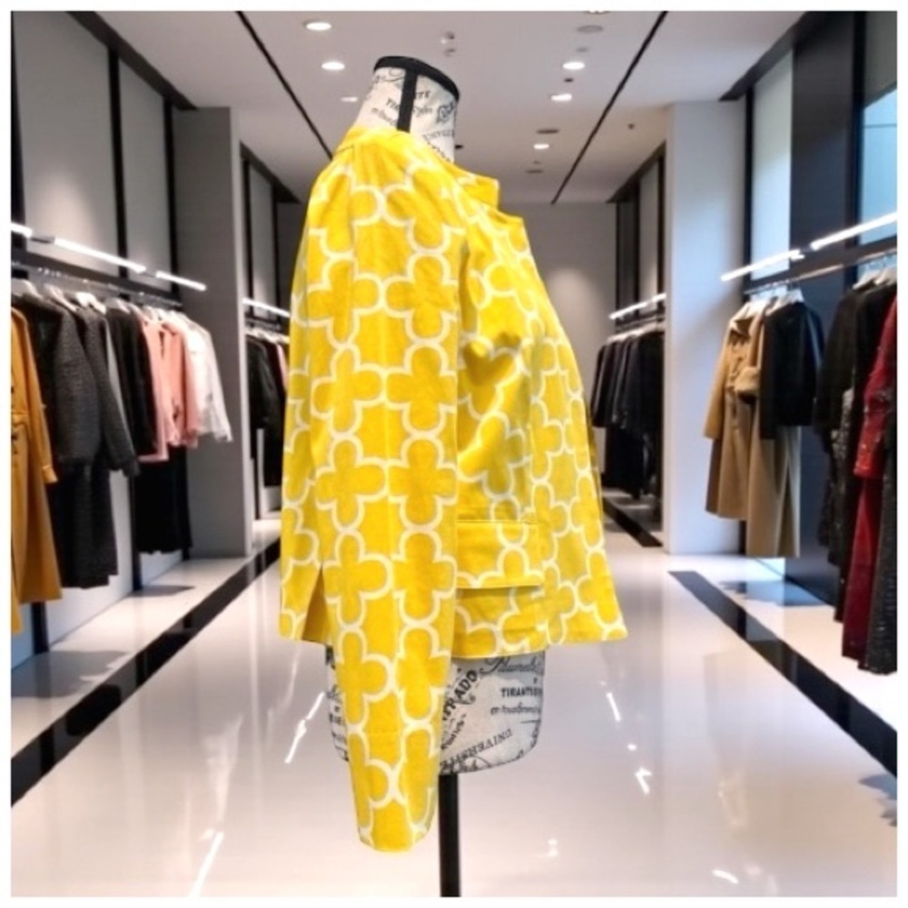 Elliott Lauren Vintage Patterned Women's Jacket & Pants Set. Yellow. Size 6 - Picture 6 of 15